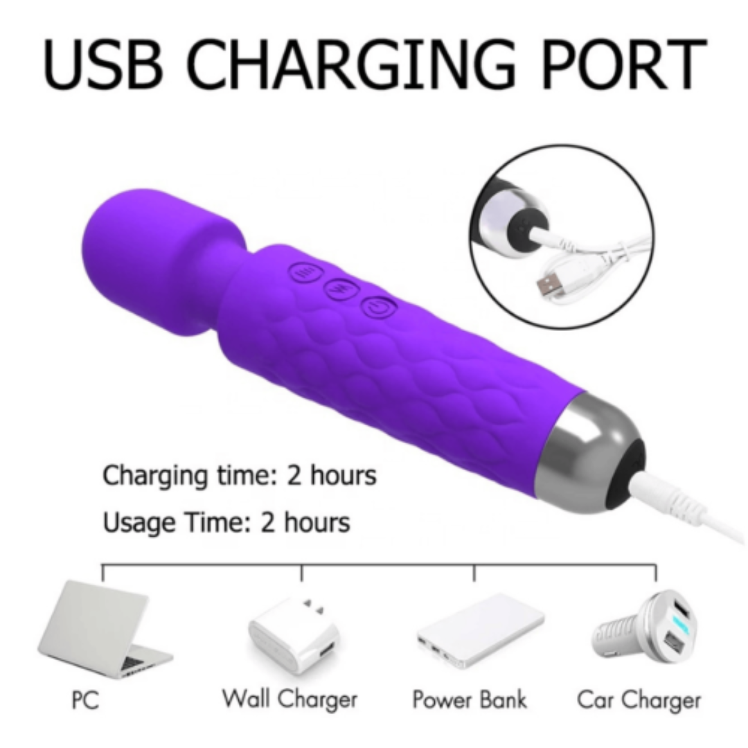 Wand Massage Head Vibrator | 20-Pattern Powerful Personal Massager
