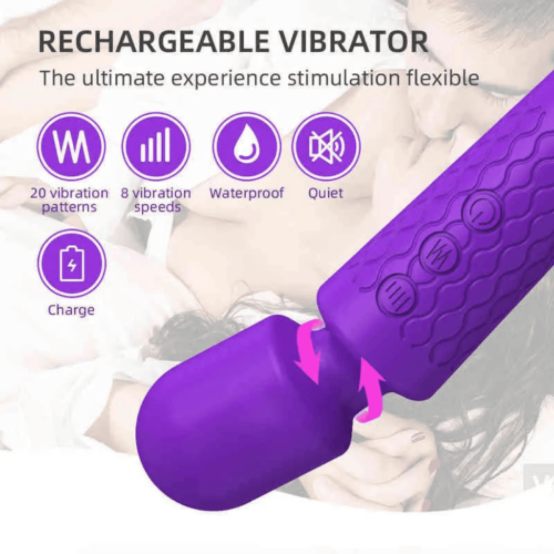 Wand Massage Head Vibrator | 20-Pattern Powerful Personal Massager
