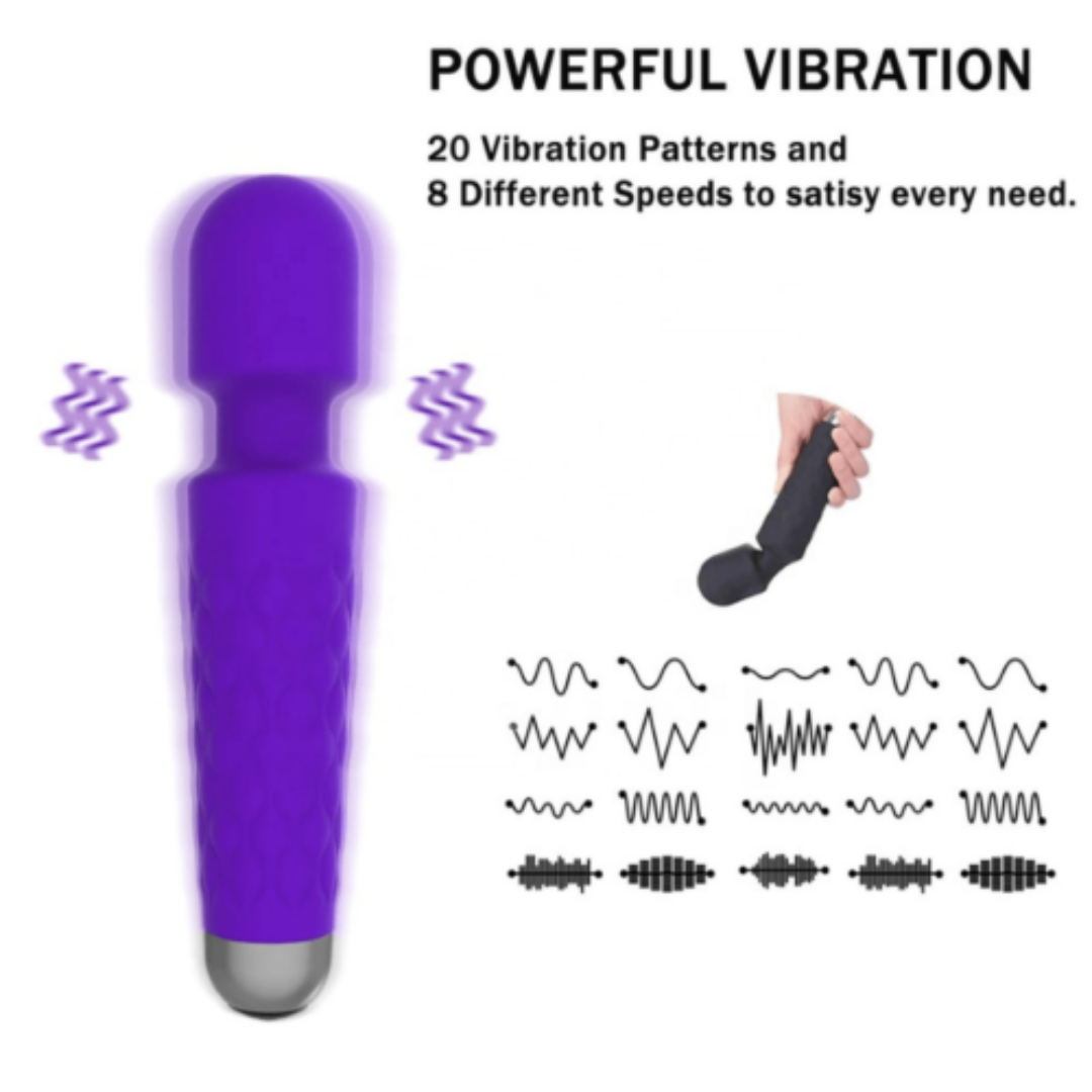 Wand Massage Head Vibrator | 20-Pattern Powerful Personal Massager